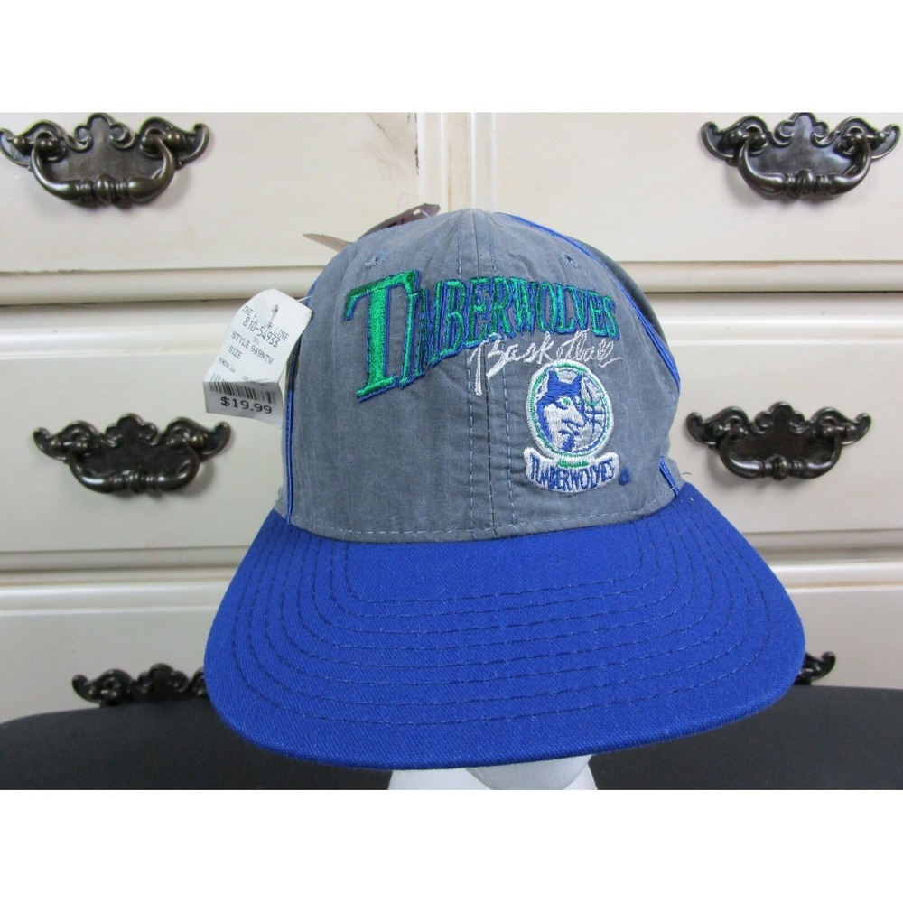 VTG 1990s Minnesota Timberwolves NWT The Game Snapback Hat Deadstock 865 of 2000